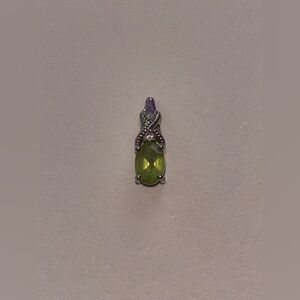 925 stamp Silver and Green Peridot Pendant
